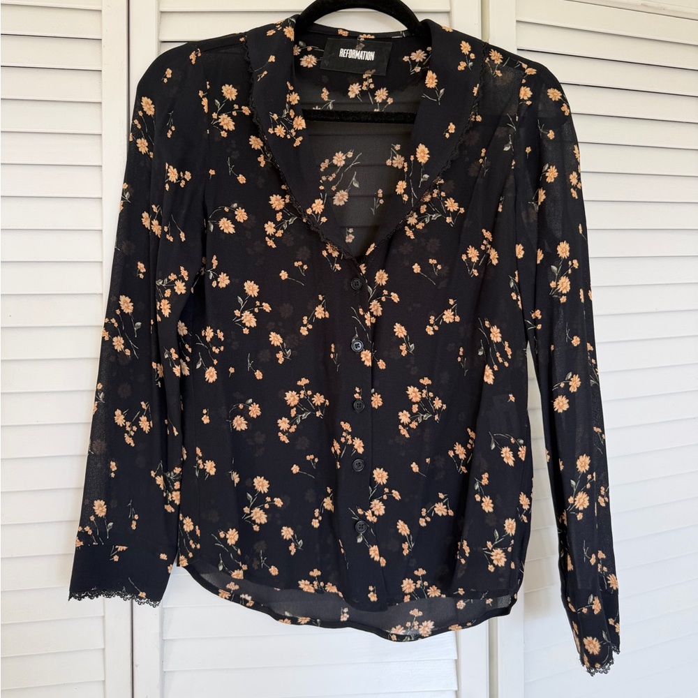 Reformation floral blouse